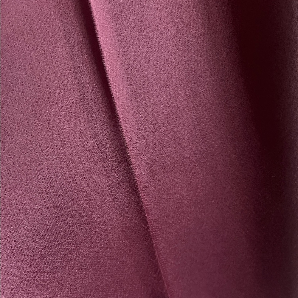 LOFT Deep Burgundy Women's Satin Trousers - Picture 3 of 5